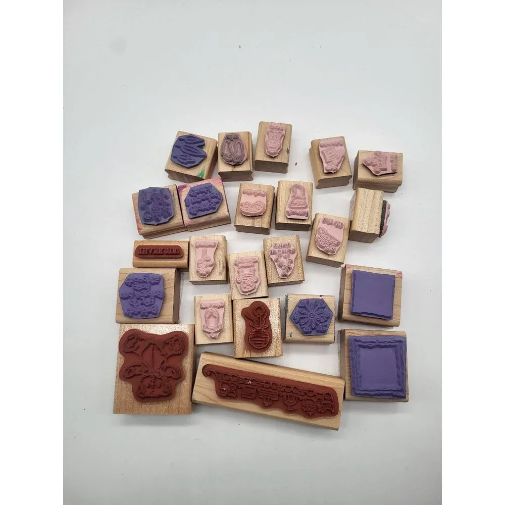 Stampin' Up! Lot of 23 Wood Mounted Rubber Stamps Love Notes, Baby, Thanks. Misc - Picture 7 of 8